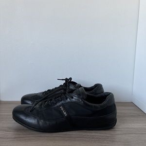 Prada Sneakers Leather / Nylon Black Sz 11 US Men's 100% Authentic